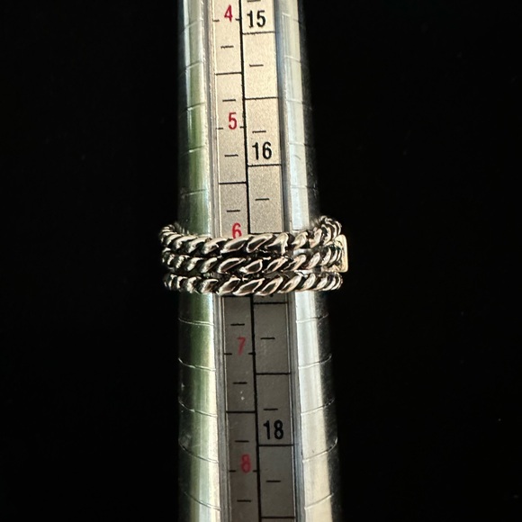 Park Lane “All That” Ring. Three Silver Twisted Strand With Unique Stones. 6 1/2 - Picture 8 of 8